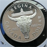 1982 Canada $1 Silver Coin Regina .81 oz.