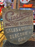 26 x 25” Cushman Scooter Metal Embossed Sign