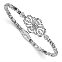 Sterling Silver- Polished Textured  Bracelet
