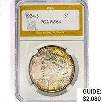 1924-S Silver Peace Dollar PGA MS64