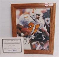 Framed 8 x 10 autographed Jamal Lewis college