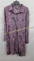 Travel Smith Black & Purple Shirt Dress Size 1X