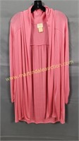 Soft Focus Pink Open Cardigan Duster Style Size
