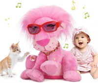 R7102  Emoin Dancing Lion Plush Toy 48 Songs, Pink