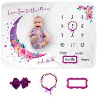 Luka&Lily Baby Monthly Milestone Blanket -...