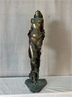 Bronze Statue Nude Woman Shedding Gown