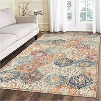 ULN - Lahome Moroccan Trellis Area Rug, 5x7 Washab