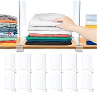 12 Pack Acrylic Shelf Dividers, Clear Shelf Divide