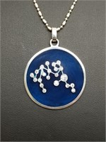 Aquarius Constellation Silver Necklace and Chain