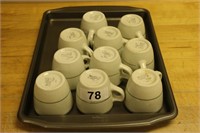 Set of ten coffee mugs by Wellsville China