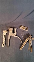 Vtg Cast Iron Leather Riveter & Misc Tools