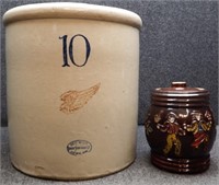 Red Wing 10-Gallon Stoneware Crock & Cookie Jar