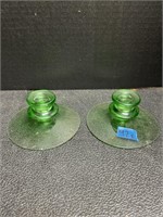 Uranium Glass Candlesticks