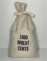 Canvas Bag of 1000 Lincoln Wheat Cents