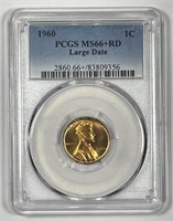 1960 Lincoln Cent Large Date PCGS MS66+ RD
