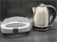 2- Cuisinart Sandwich Grill & Chefman Kettle.