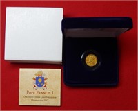 Pope Frances I Gold Commemorative 1/10th Ounce