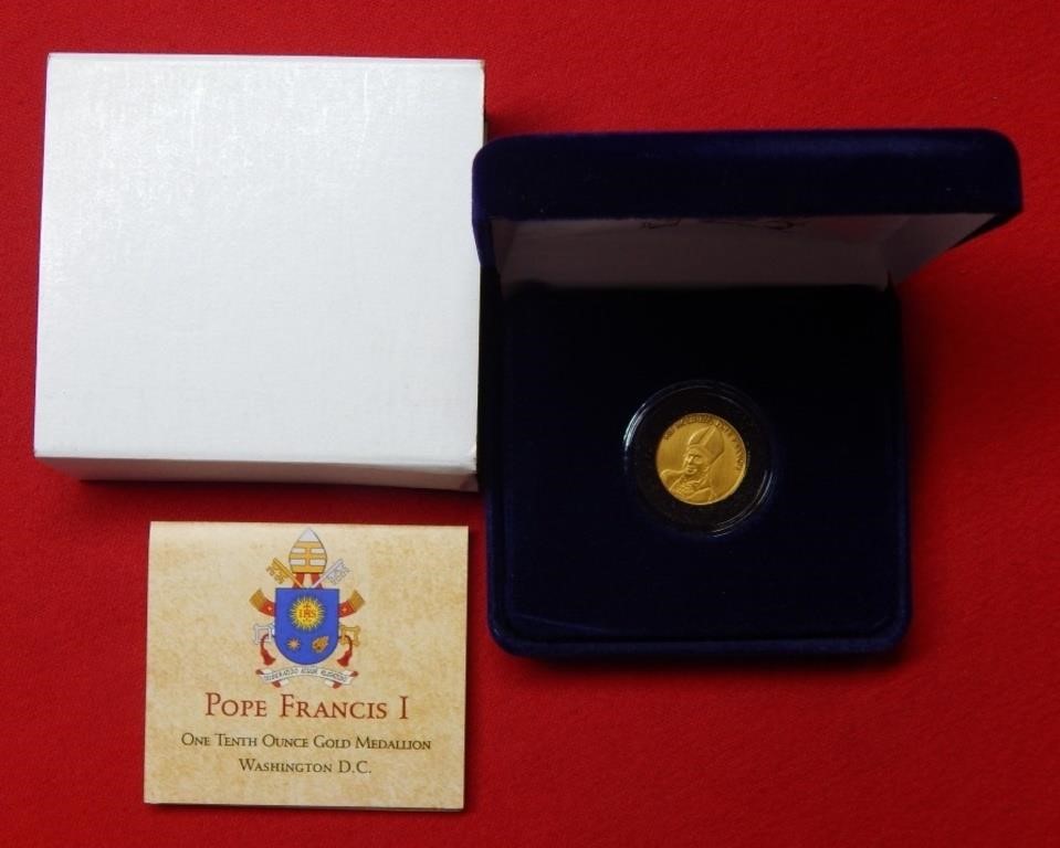 Pope Frances I Gold Commemorative 1/10th Ounce