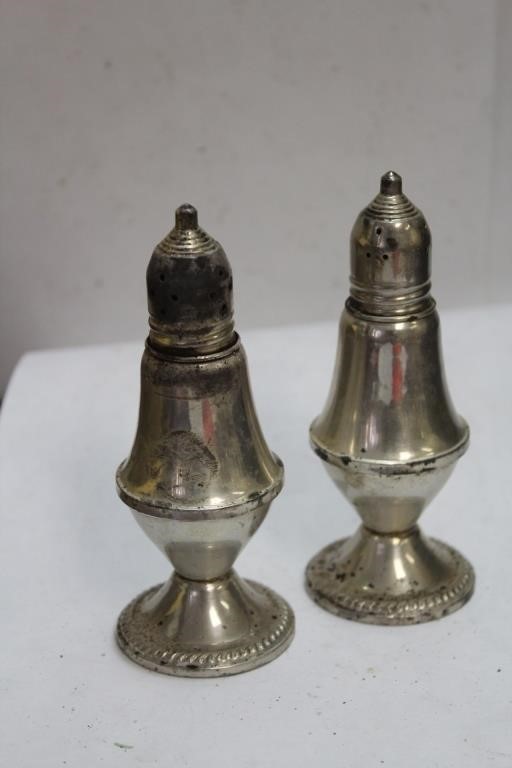 Set of 2 Weighted Sterling Salt and Pepper Shakers