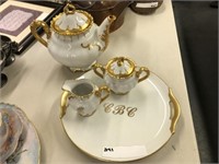 5pcs. of Gold Rimmed China Teapot,