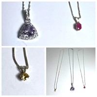 [F] Marked .925 Necklace & Pendant Trio Lot#14
