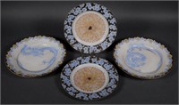 (4) Handpainted Japanese Plates