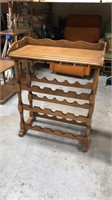 Vintage wood wine rack shelf