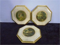 Three 6½" Dia. Florentine Plaques