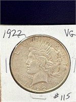 1922 Peace Dollar - VG