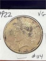 1922 Peace Dollar - VG