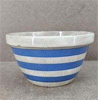 1930s Small Blue Striped Ingredient Bowl