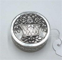 Continental silver pill box