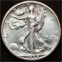 1934-S Walking Liberty Silver Half Dollar Nice