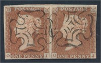 GREAT BRITAIN #3 PAIR USED FINE