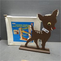 Wooden Rudolph The Red Nose Reindeer Cut Out