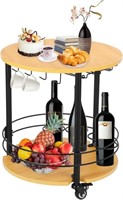 $120 Lesolar Round Table, 2 Tier, 130 LBS Load-Bea