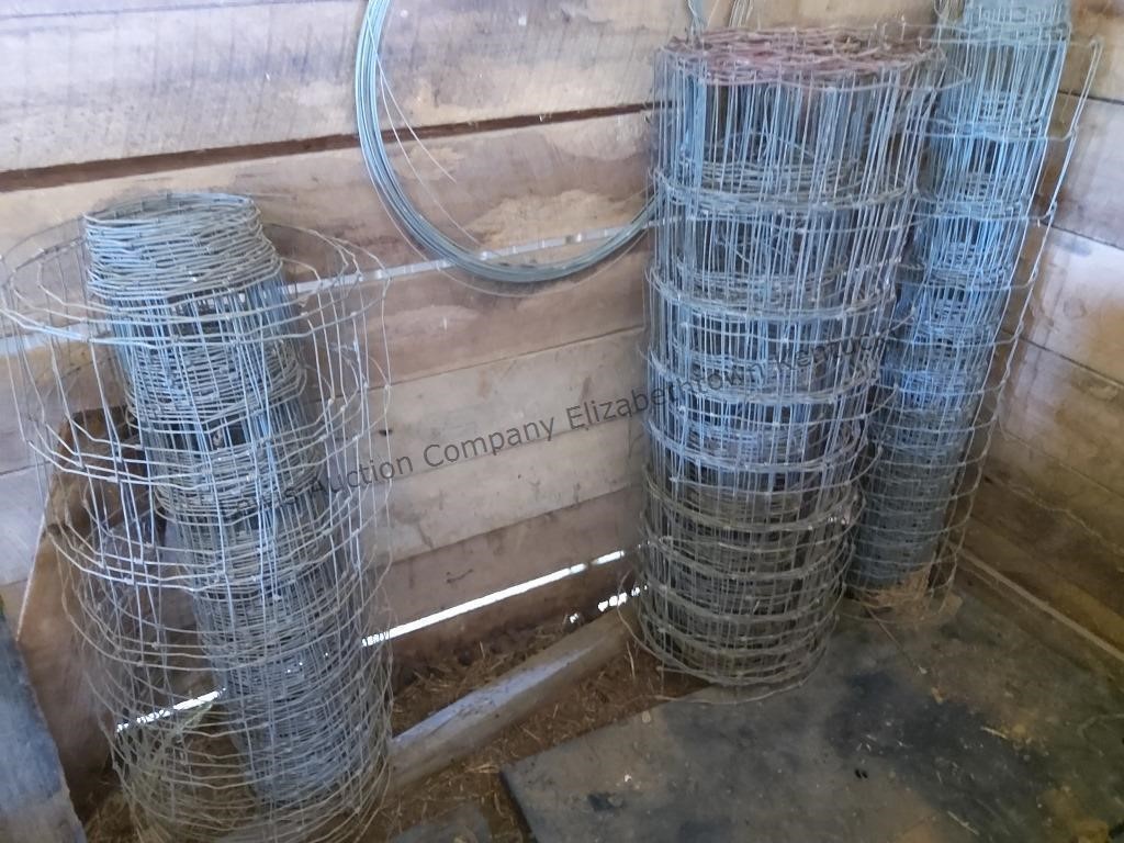 Three partial rolls of woven wire unknown length