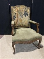 ANTIQUE BAROQUE ARMCHAIR PERIOD TAPESTRY