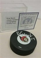 Brad Marsh Autographed Hockey Puck With COA