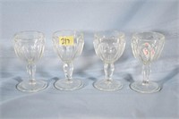 4 CORDIAL GLASSES