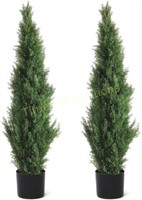 4FT Artificial Cedar Topiary Trees (Set of 2)