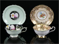 TWO PARAGAON FLORAL CUPS & SAUCERS