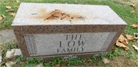 Engraved granite headstone: 39.5"W x 16.5"D x 22"H