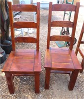 TWO (2) Heavy Solid Wood Chairs