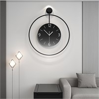 24 Modern Wall Clock - Black  Glass