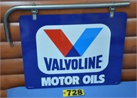 Vintage Valvoline store metal dble-sided sign