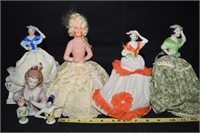 (7) Vintage Dolls w/ Marie Antoinette Style Cloth