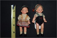 (2) Germany EGM Articulated Dolls 4.5" Tall