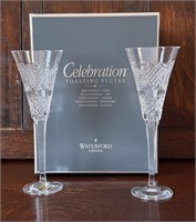 Pair Waterford Celebration Crystal Toasting Flutes