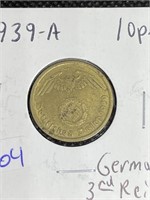 1939-A GERMAN 3RD REICH 10 PFENNIG